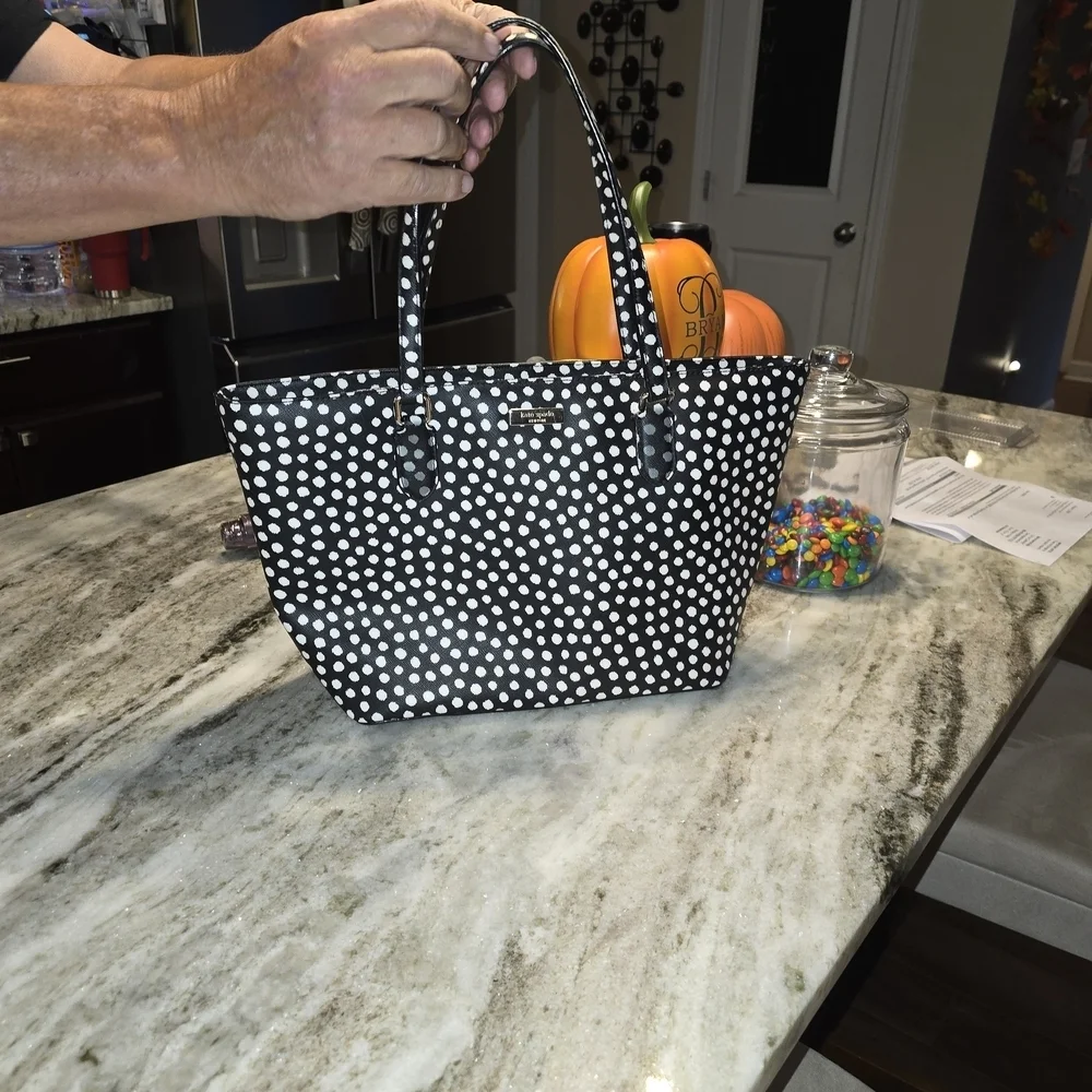 Kate Spade Black and White Polka Dot Tote Bag